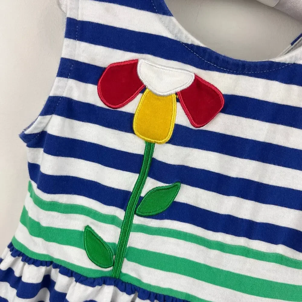 Florence Eiseman Stripe Knit Dress with Flower 4T